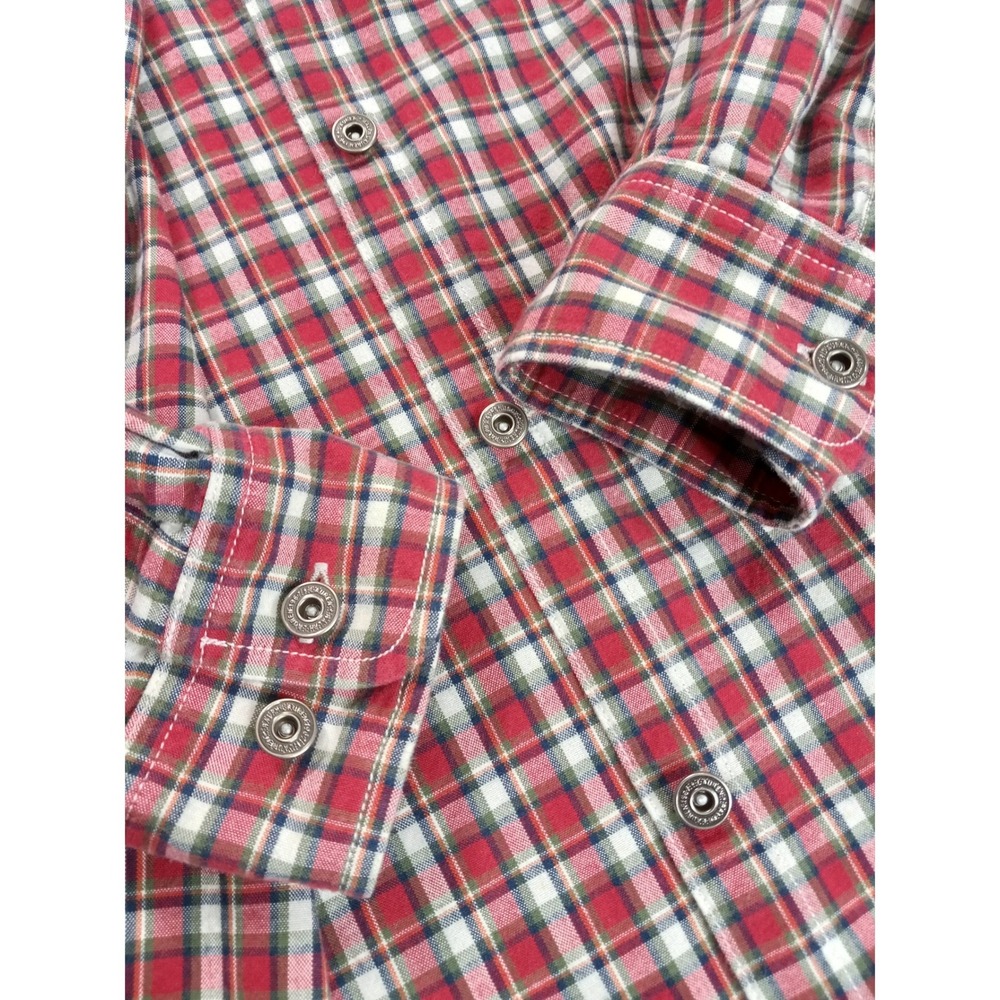 Lauren Ralph Lauren Womens Red Plaid Button Down Shirt Size M Cotton Long Sleeve - Picture 3 of 8